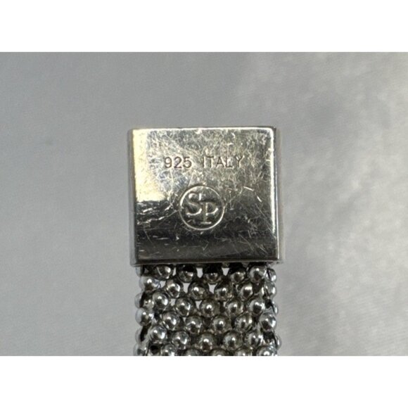 Silver Mesh Diamond-Accented Bracelet With Magnetic Clasp - Picture 7 of 7